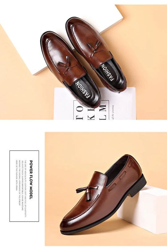 Mens Dress Shoes Designer 2024 New Business Shoes Slip on Men Leather Shoes Pointed Toe Business Casual Man Zapatos Para Hombres