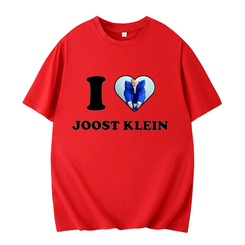 Y2k Summer Men's and Women's Hip Hop New Fashion T-Shirt I Love Joost Klein Retro Short Sleeve Clothing Classic Oversized Shirt