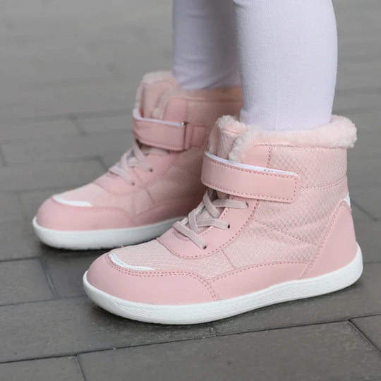 Suitable for small/middle children's wide-foot warm cotton boots for boys and girls barefoot snow boots 2024 winter