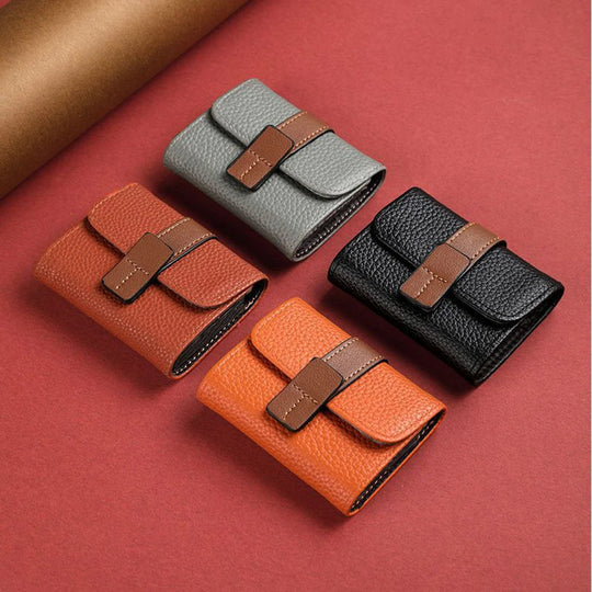 Leather Business Card Case Women Men Multiple Card Slots Bank/ID/Credit Card Holder Coin Purse Wallet Bag Organizer Unisex