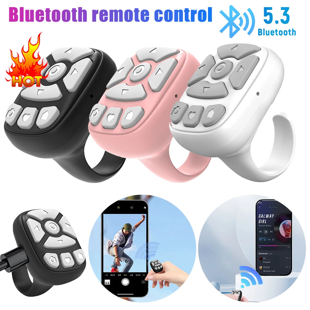 Wireless Bluetooth Mobile Selfie Lazy Artifac For Tiktok Remote Control Ring Mobile Phone Bluetooth Controller For Xiaomi-Apple