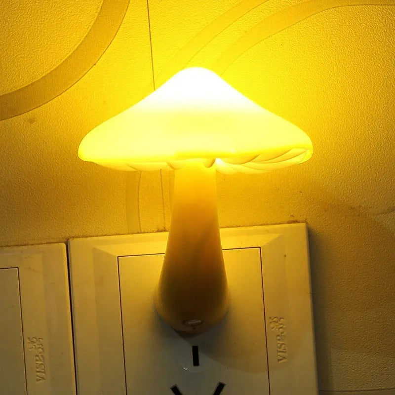 LED Night lamp Mushroom Wall lamp Socket lamp Eu Us Plug Warm White light Sensor Bedroom lamp Home Decor