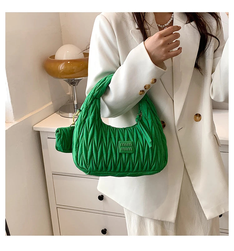 Fashion Trend Women Bags Clutch Designer Pleated Underarm Bags Soft leather Lady Shoulder Bag Summer Ladies Dinner Bags Handbags