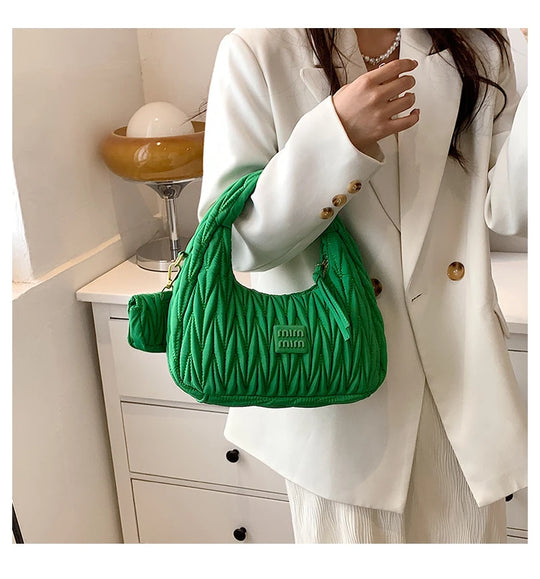 Fashion Trend Women Bags Clutch Designer Pleated Underarm Bags Soft leather Lady Shoulder Bag Summer Ladies Dinner Bags Handbags