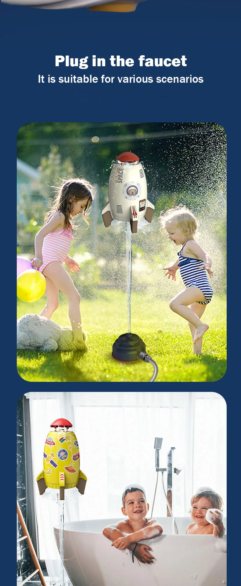 Summer Water Toys Flying Water jet Spray Rotating Sprinkler Children's Splashing Baby Backyard Beach Outdoor Kids Toys