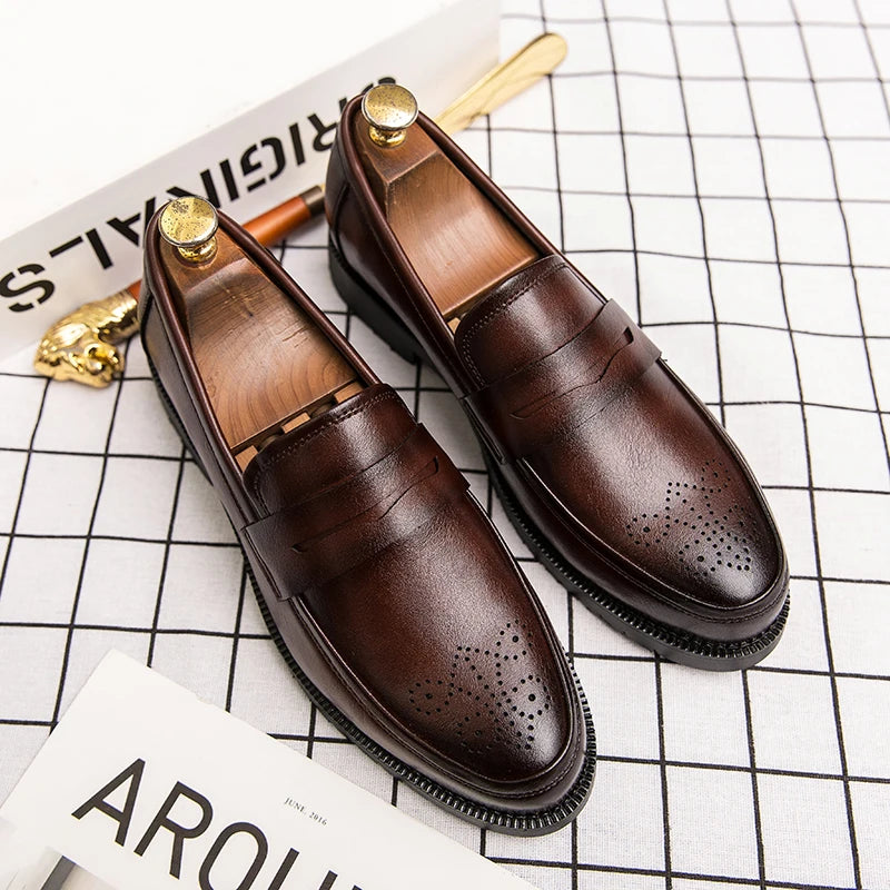 Luxurious Men Dress Shoes  Inner High Loafers Men Shoes Casual Shoe Man Fit Classic Party British Men's Height-increasing Shoes