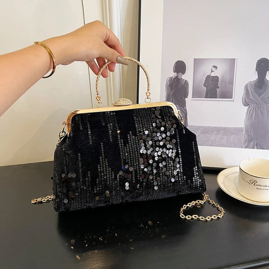 Luxury Fashion Sequined Evening Clutch Bags Women Chain Handbags Female Shoulder Messenger bag Glitter Clutch Purse Party bag