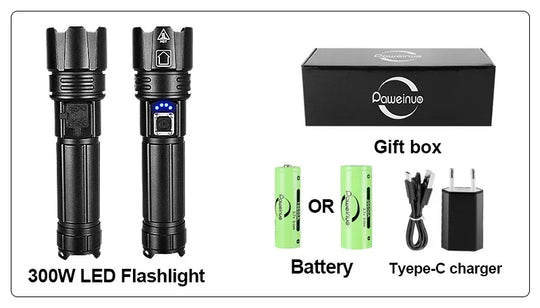 Most Powerful LED Flashlight USB Rechargeable Torch Light High Power Flashlight Tactical Lantern Long Shot Hand Lamp For Camping