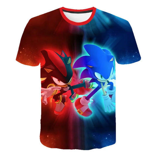 Summer Clothes For Kids New Anime Sonics T Shirt Kids Clothes Boys Cartoon Game Boys Clothes Boys Girls T-shirt Set Trucksuit