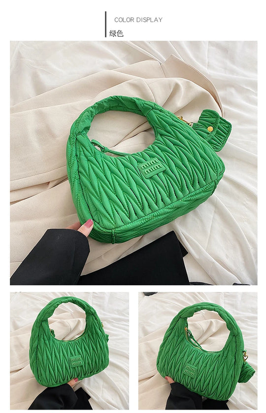 Fashion Trend Women Bags Clutch Designer Pleated Underarm Bags Soft leather Lady Shoulder Bag Summer Ladies Dinner Bags Handbags