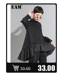 [EAM] Women Black Ways Wear Irregular Blouse New Lapel Long Sleeve Loose Fit Shirt Fashion Tide Spring Summer 2024 1DD969601