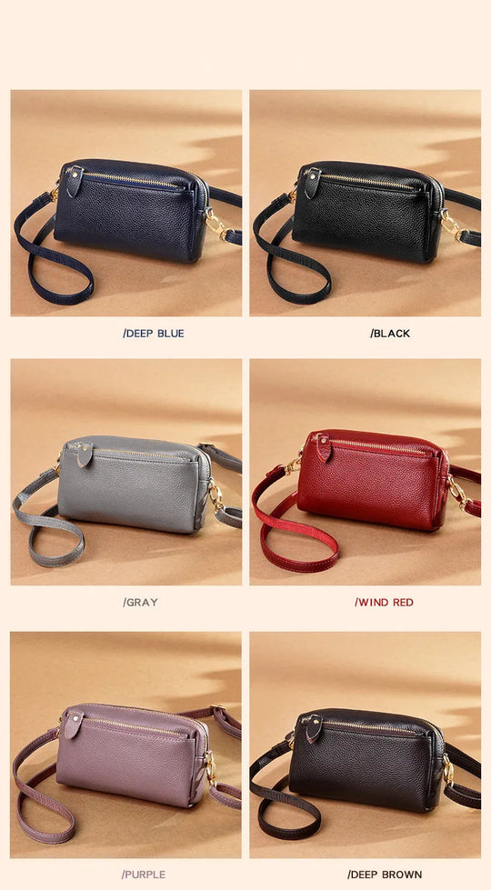 Genuine Leather Women's Shoulder Bag 2023 New Trend Fashion Minimalist Small Bag Wholesale Horizontal Crossbody Mobile Phone Bag