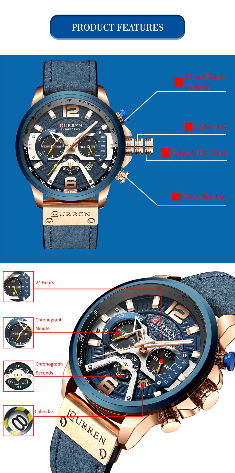 Top Brand Luxury Military Leather Wrist Watch Men Wristwatch
